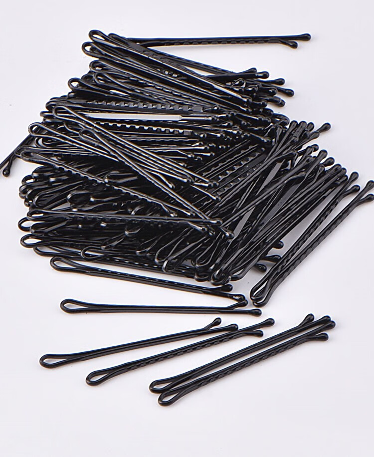 圆头一字夹波浪卡子钢夹发廊烫黑色夹子化妆师美发理发店造型专用 直