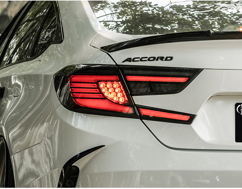 适用于20182022款十代半雅阁改装led鱼骨天使奥迪龙鳞星空尾灯 十代