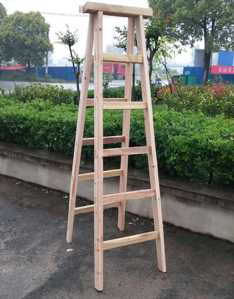 木梯人字梯叉梯家用装修实木木梯家用折叠双侧木质人字梯室内外移动