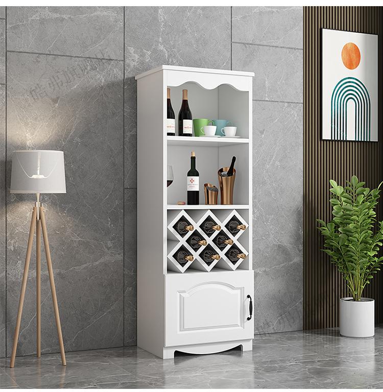 豹点实木约酒柜客厅靠墙小酒柜展示柜家用轻奢玻璃红酒柜实木款5层