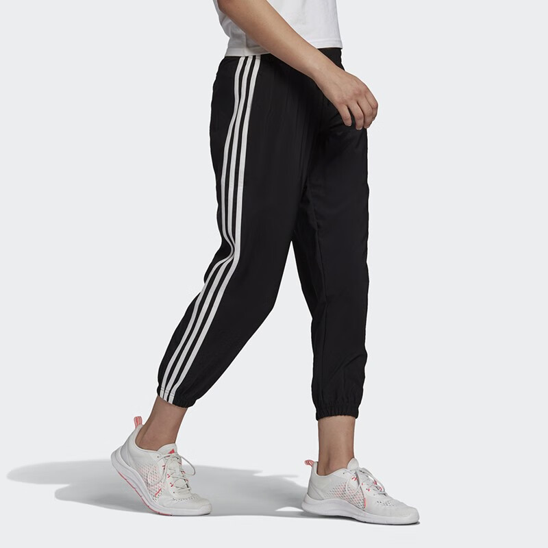 阿迪达斯(adidas) 运动裤女裤秋冬季梭织防风跑步训练休闲裤小脚裤子