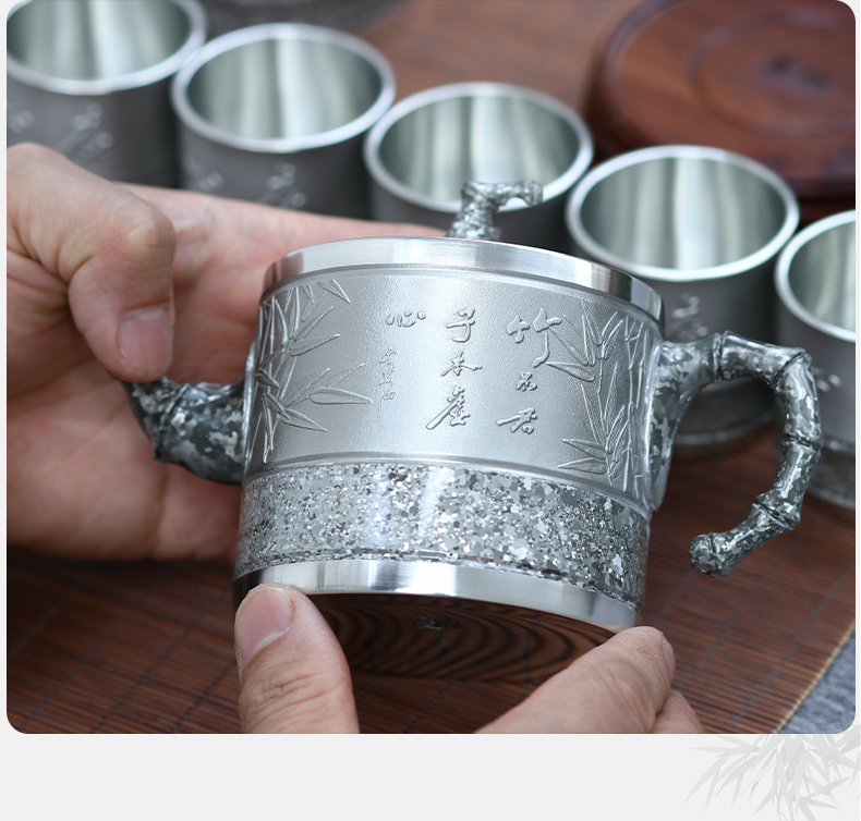 匠之源锡器套装整套茶具礼品春节送礼纯锡制茶壶锡壶手工中国工艺美术