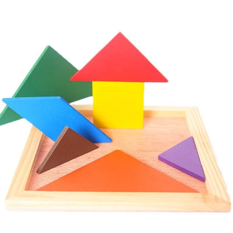 七巧板智力拼图儿童古典玩具小学生创意几何形状积木益i智巧板拼板