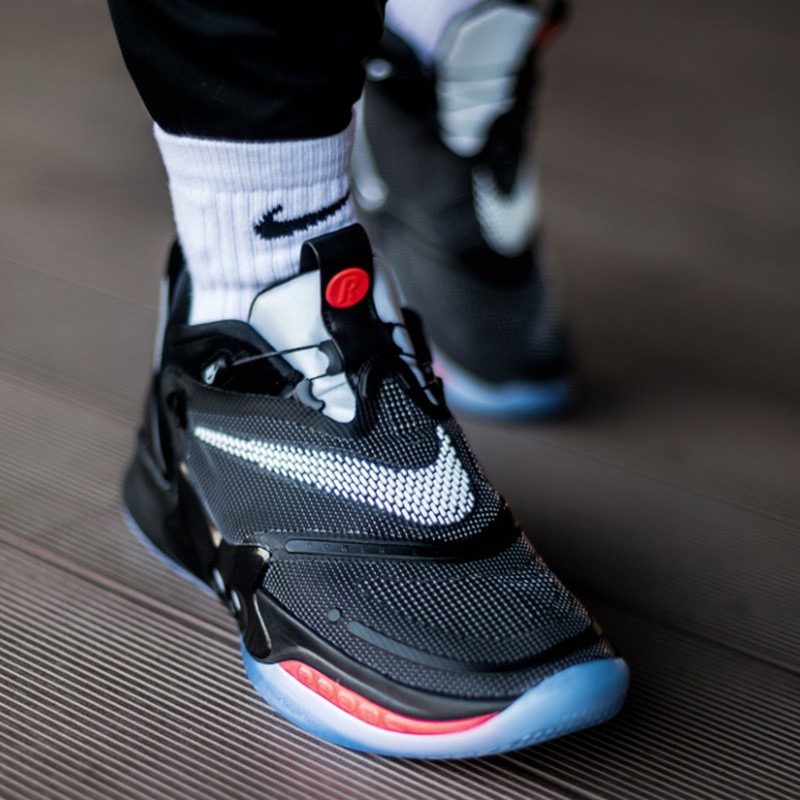 耐克nikeadaptbbmag回到未来20自动系鞋带篮球之星黑红充电篮球鞋男鞋