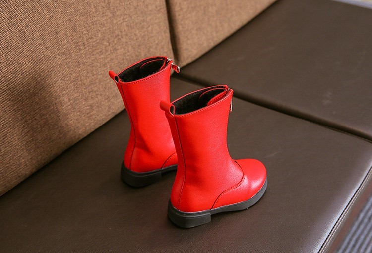 小孩子学生帆布鞋靴子9板鞋4女童5男童6女孩7红色中高筒长靴8岁秋