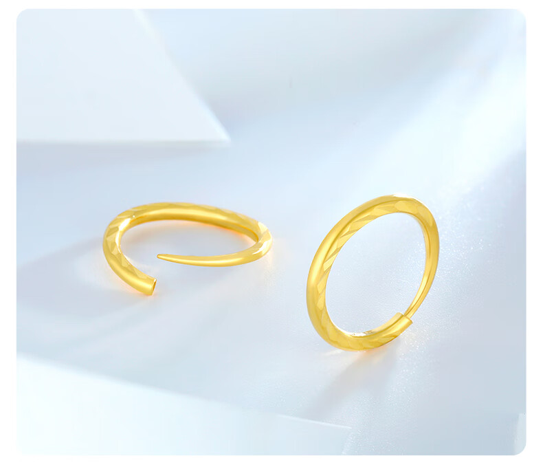 金至尊 黄金耳环圆形几何999足金耳饰按克计价 金重1.