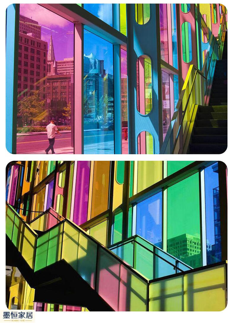 uhfv 玻璃防爆膜透明安全膜彩色贴膜隔热遮光透光艺术装饰自粘安全