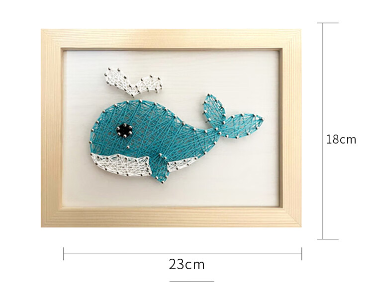 鲸鱼动物钉子绕线画diy解闷手工制作品创意弦丝画生日礼物材料包迷你