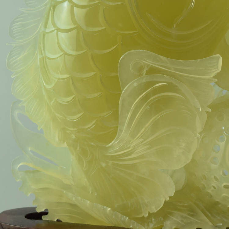 岫玉摆件天然精品鱼雕件辽宁岫岩玉石原石工艺品玉器 15号【图片 价格