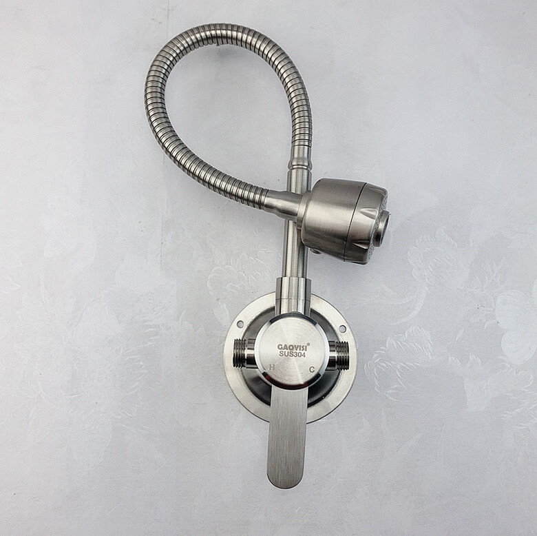 通用热水龙头混水阀洗菜盆水槽洗手池明管水龙头 明装弹簧管龙头