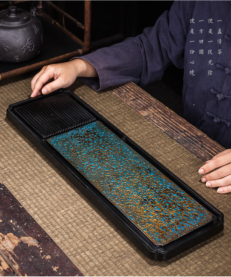 两用泡盘天然大漆手工制作茶盘送长辈送朋友新年元旦过年礼盒装红色