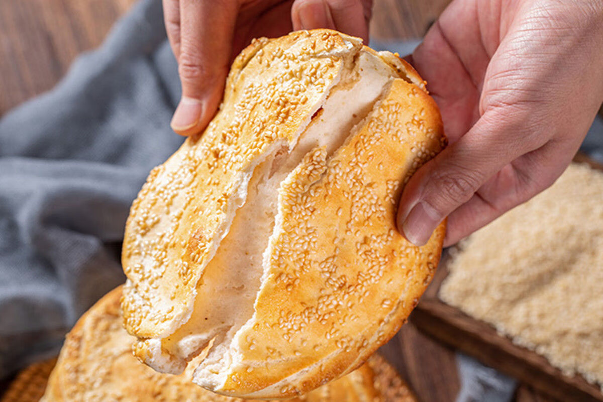 山东手工吊炉烧饼土特产 正宗大烧饼 火烧烤馍 五香大烧饼 五香咸味