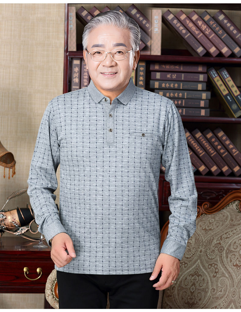 爷爷装夏装老头衫中老年人短袖t恤男老人汗衫半袖衣服60-70岁polo