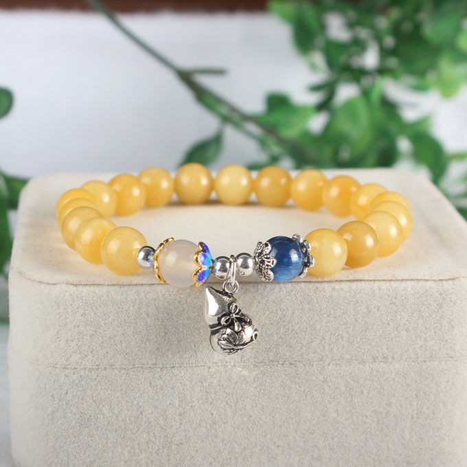 萃镶楼台湾老料橘子石手链情侣节日礼物情人节生日礼物 纯橘子石款108