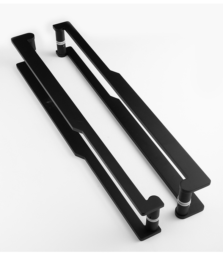 定制有无框玻璃门拉手大门把手现代豪华大门拉手木门中式大扶手磨砂黑