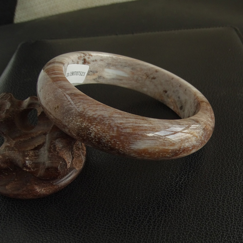 硅化木化玉白树化玉手镯 木化石实物送证书 019号实物【图片 价格