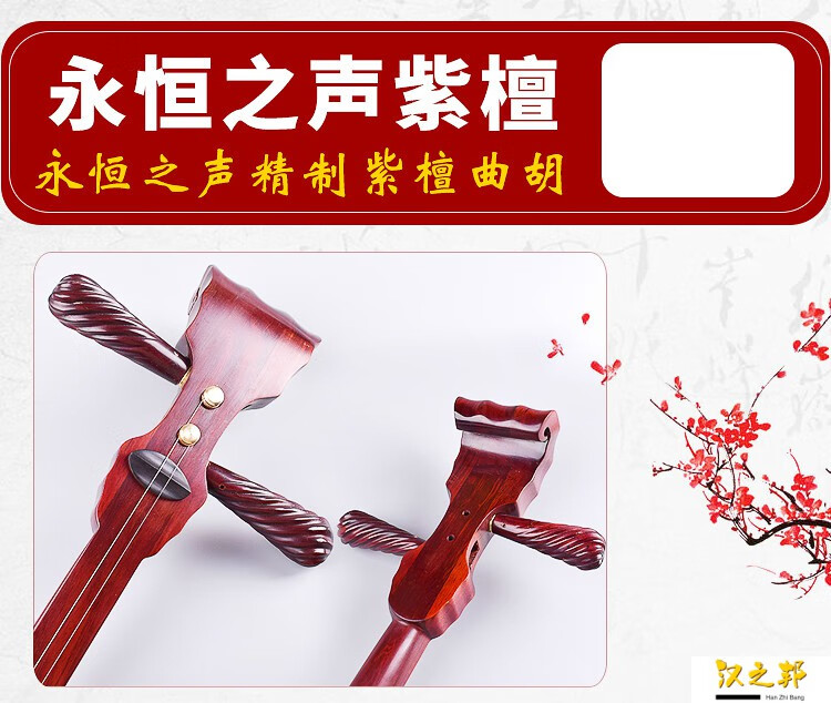 陈铮紫光檀曲胡乐器河南专业演奏级大弦戏剧专用精品坠胡精制坠琴