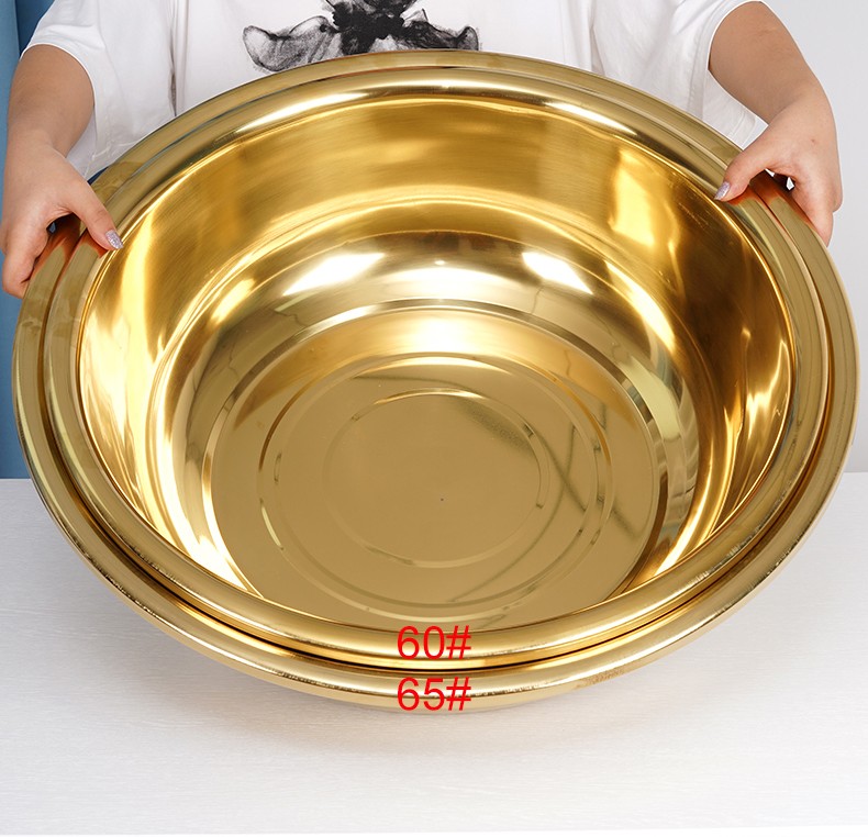 新品加厚金色佛教金盆洗手不锈钢黄盆结婚盆结婚女方陪嫁仿铜盆金盆