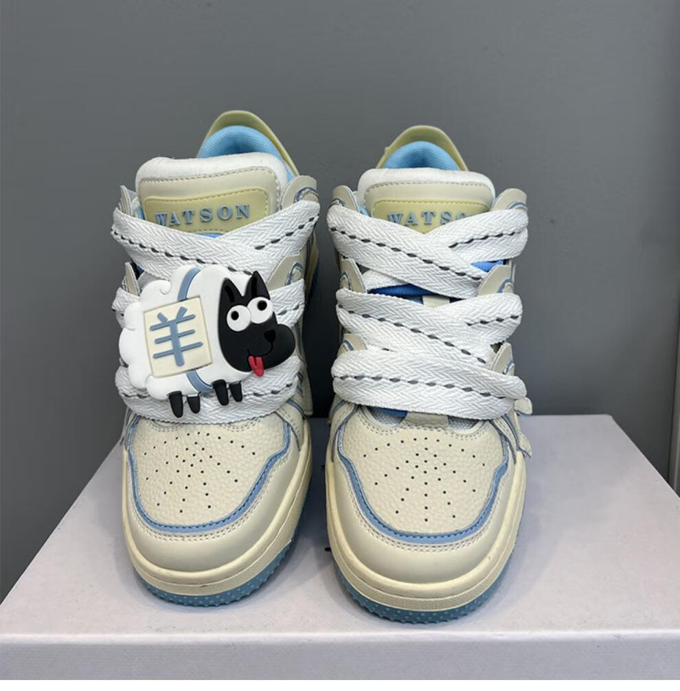 order三丽鸥联名面包鞋国潮鞋子男女潮鞋小众字母设计情侣滑板鞋厚底