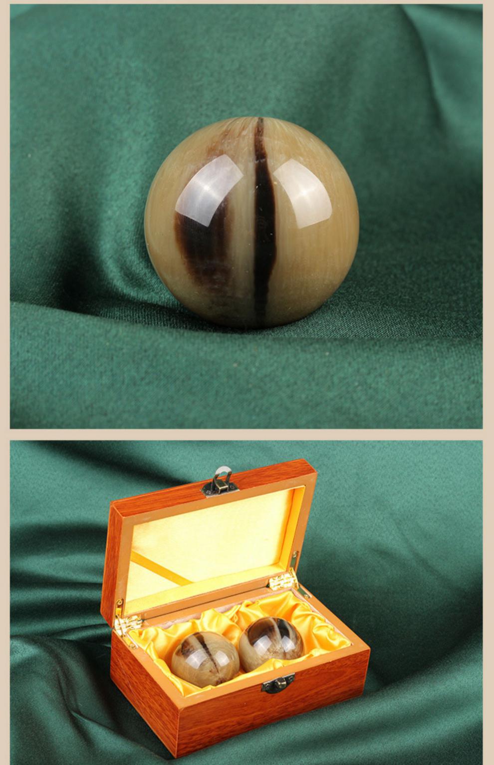 牛角健身球中老年人按摩把玩手转球文玩锻炼手握球 沉香款【图片 价格