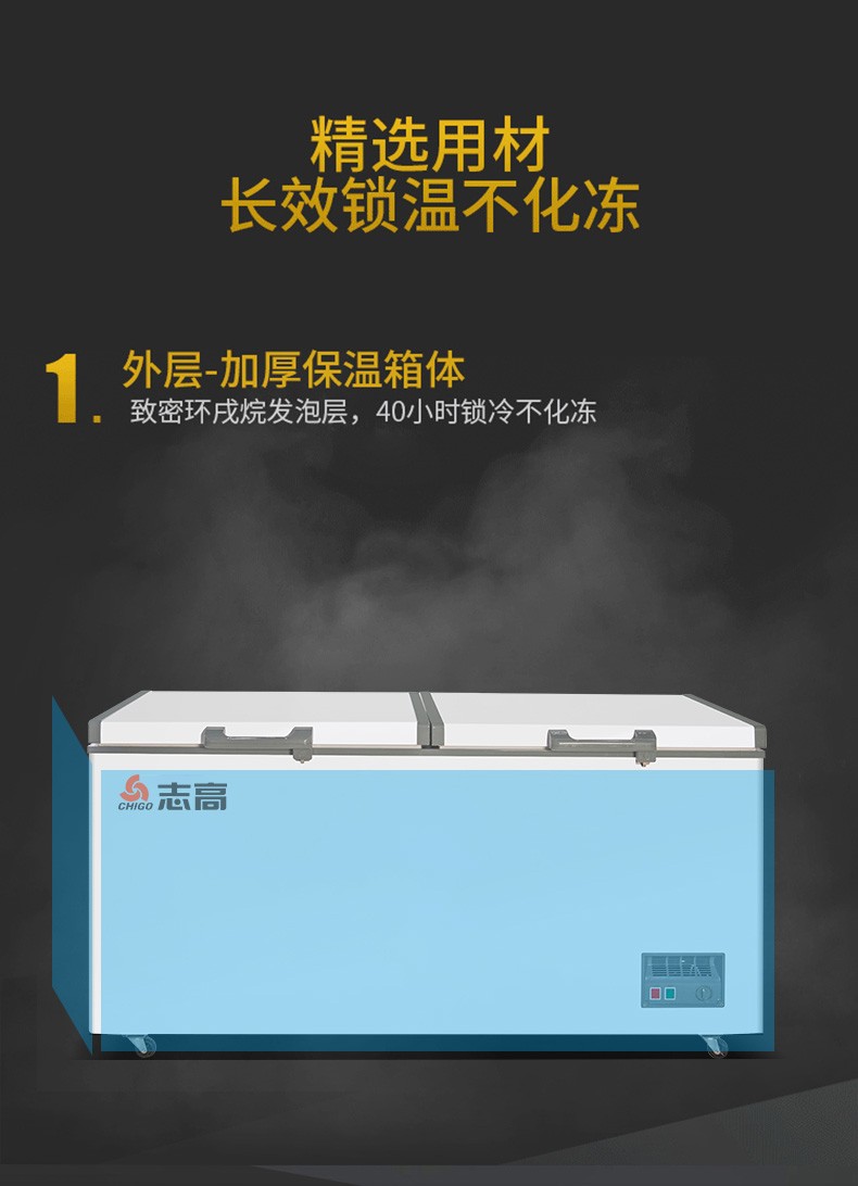 志高(chigo)商用双温冰柜 大容量冷藏冷冻转换冷柜 节能省电加厚发泡