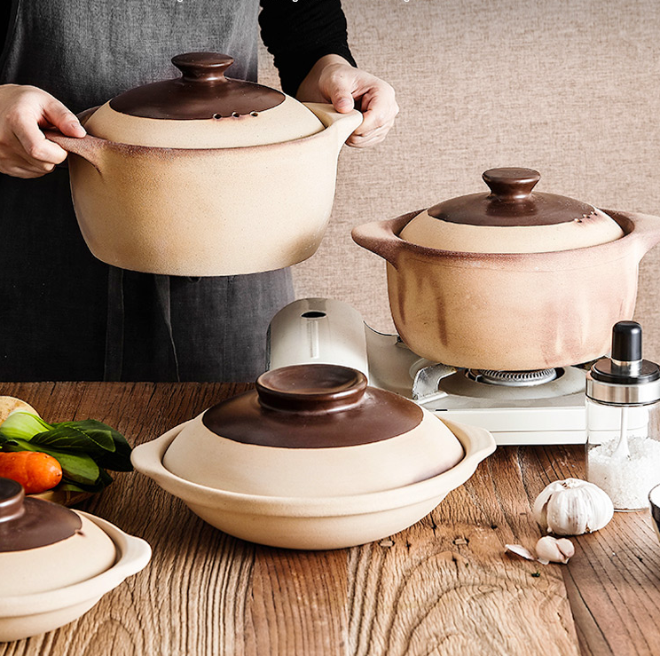 粗砂锅老式陶土沙锅家用燃气专用陶瓷炖肉煲仔饭煲汤锅小号 陶土【炭