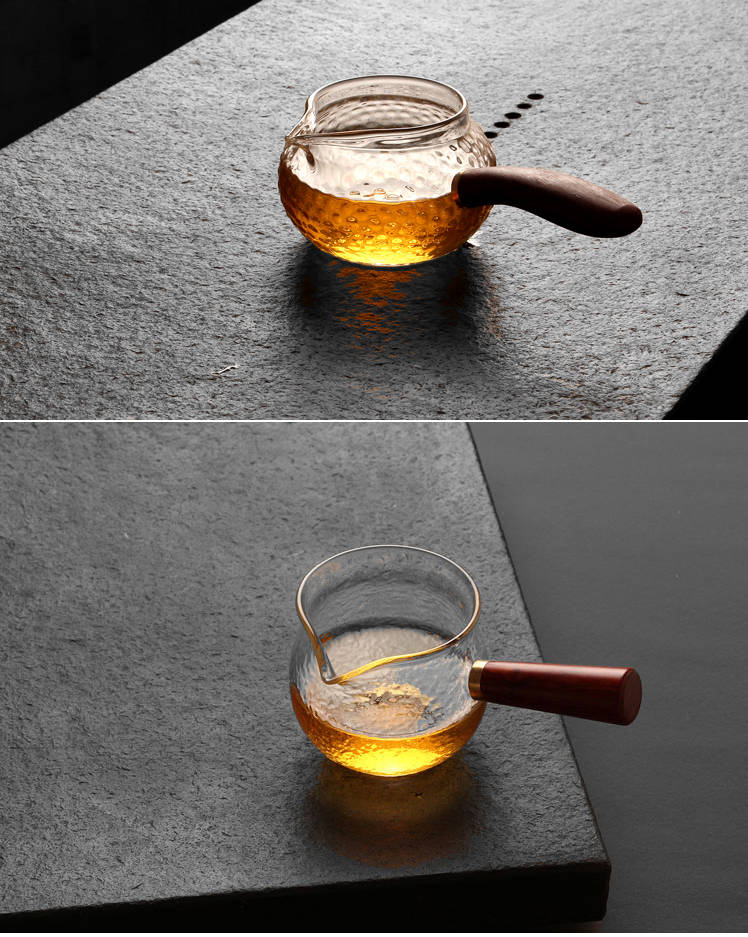 公道杯玻璃日式锤纹公杯家用加厚耐热分茶器大号容量茶海功夫茶具
