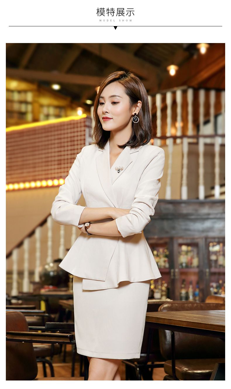 智妤 播音主持艺考服装女主持人正装女播音艺考服装白色西装上镜正装