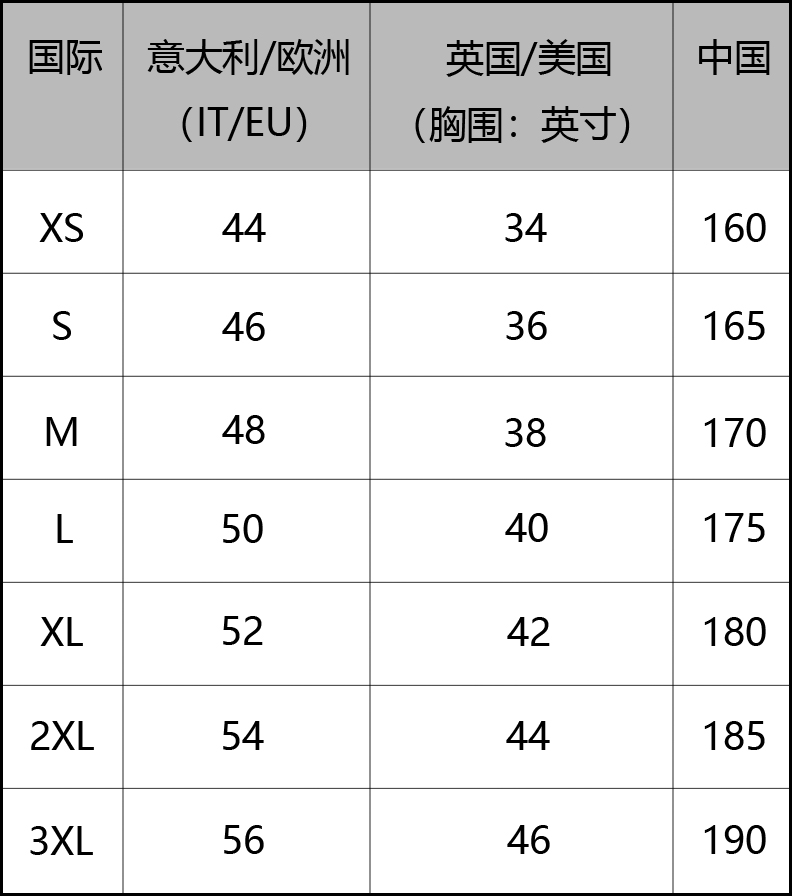 尺码描述