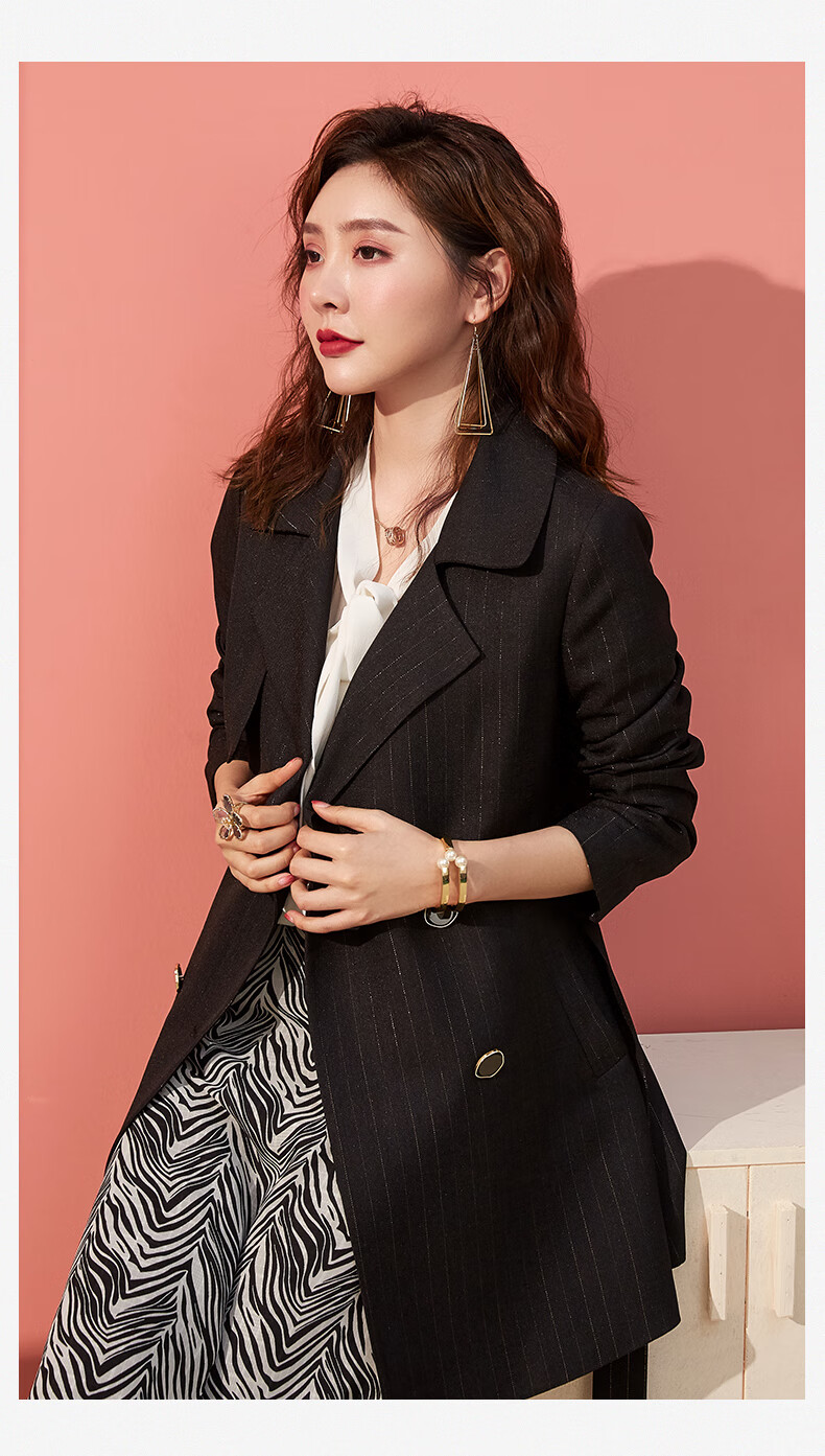 亦朵2020流行女装新款春款时尚黑色风衣女中长款气质外套宽松 黑色