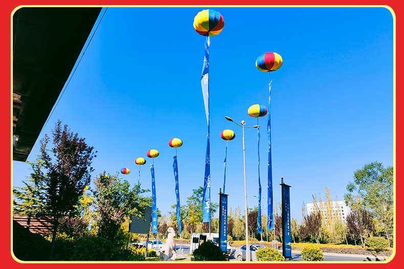 活动庆典空飘气球 免充气新型支架空飘红灯笼广告开业结婚庆典喜庆