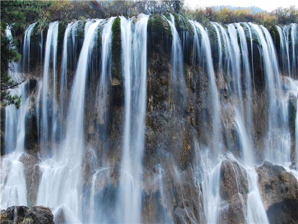 主播古装山水背景风景大草原背景布水帘洞背景快手茶园直播背景布浅