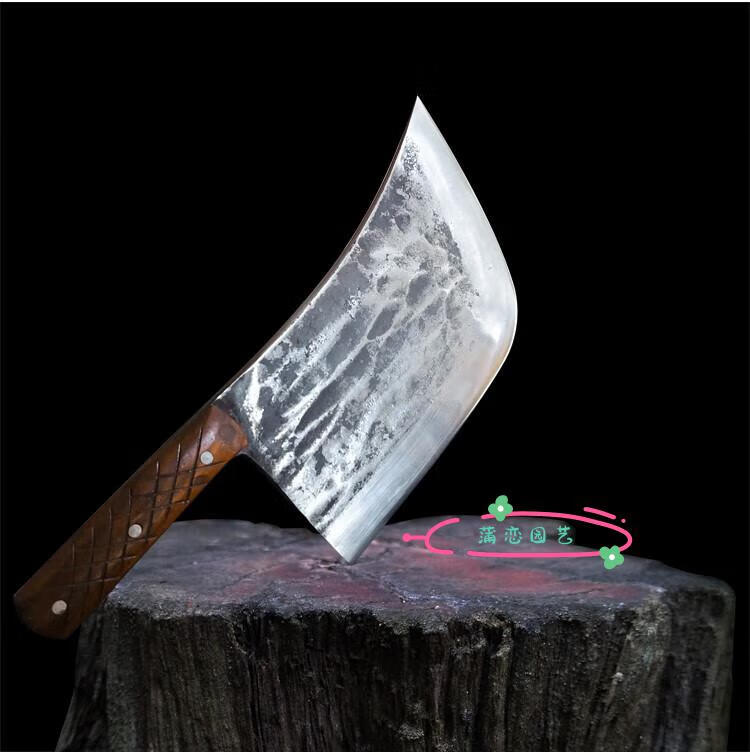 手工锻打砍骨刀屠夫专用刀加厚重型商用剁大骨头斩骨刀斩牛骨 浅灰色