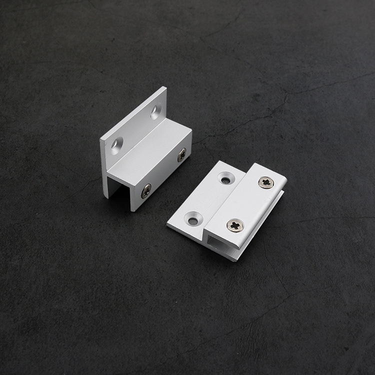 铝合金h型玻璃固定夹镜子托广告牌支架亚克力层板隔板托架h卡子 h型