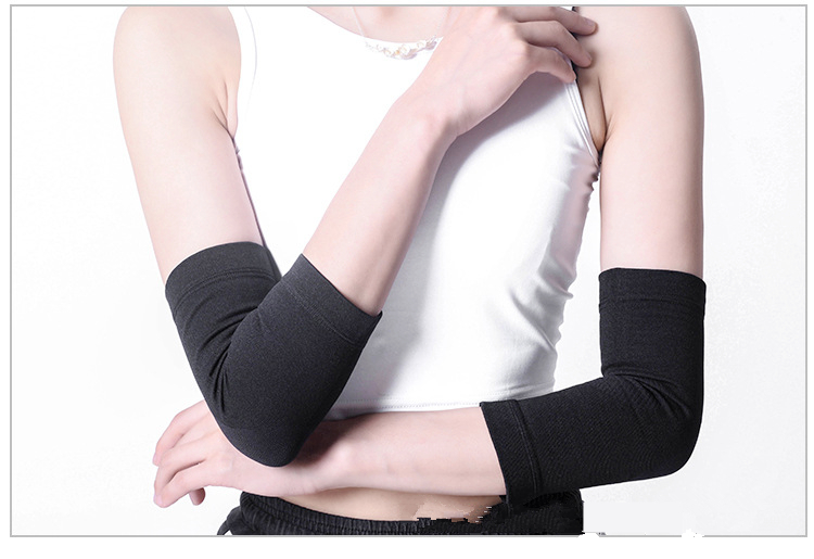 关节保暖网球肘运动扭伤护臂胳膊护手肘透气薄款护具短护肘肤色2只s