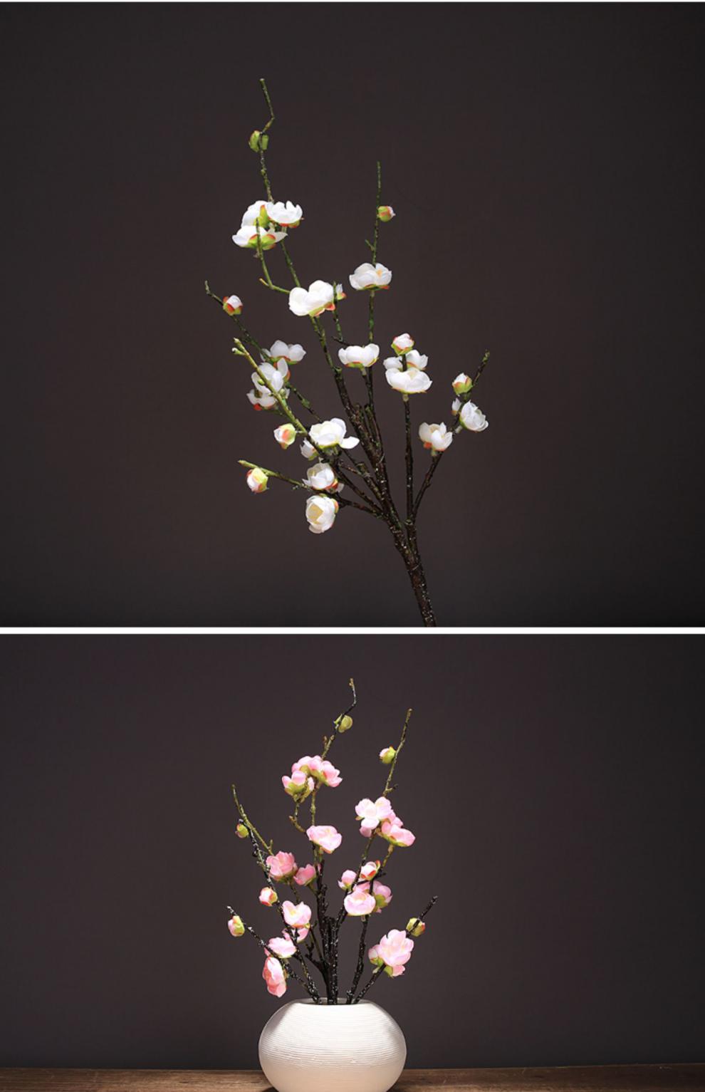 单支仿真梅花树枝腊梅假花绢花新中式禅意客厅摆设插花婚庆装饰花