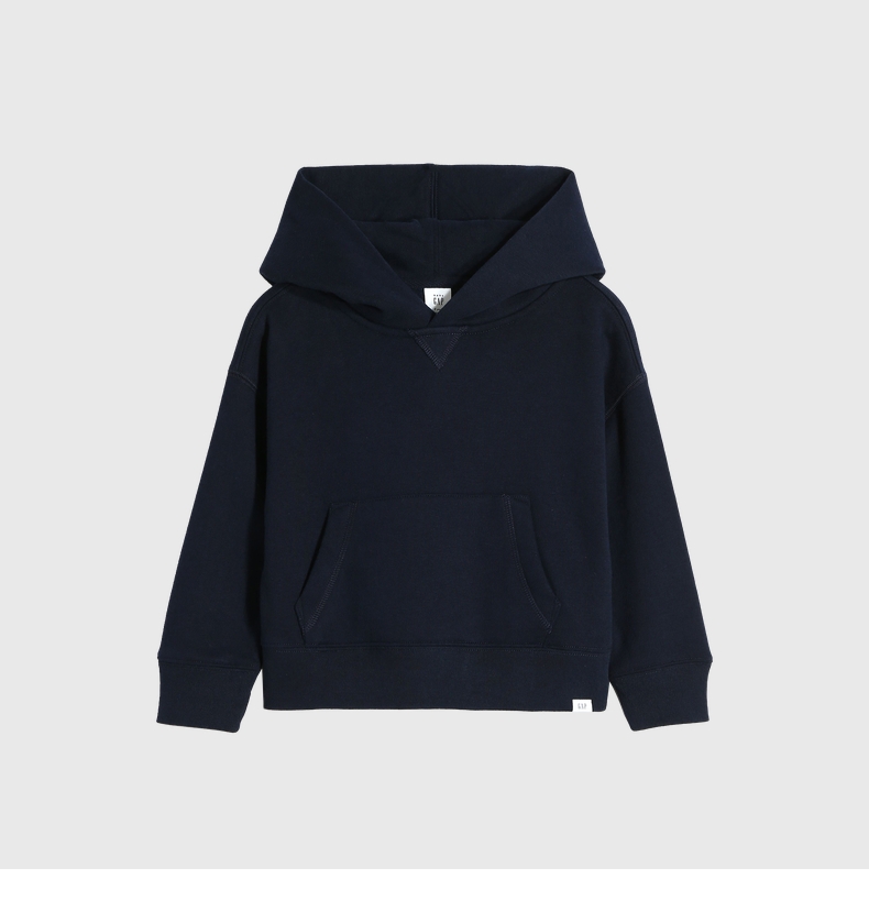 gap男女幼童碳素软磨抓绒卫衣661675春季新款童装宽松运动连帽衫浅