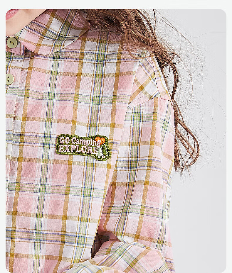 DEESHA Girls' Plaid Shirt Top for Autumn 2025, Trendy Yellow Plaid Design, Size 130 2