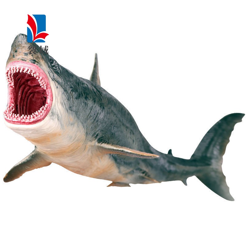 玩具大小号大白鲨鱼史前巨口鲨海洋生物模型摆件玩偶 167鲨鱼【图片