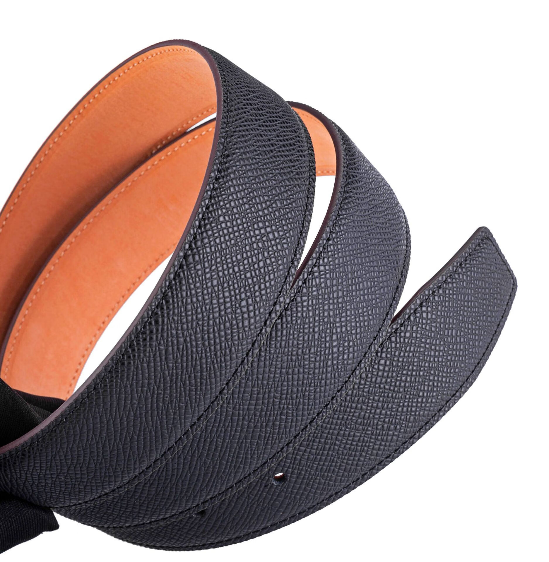 4cm不带头皮带男真皮纯牛皮无扣纯带身无头腰带条不带扣 黑色3.