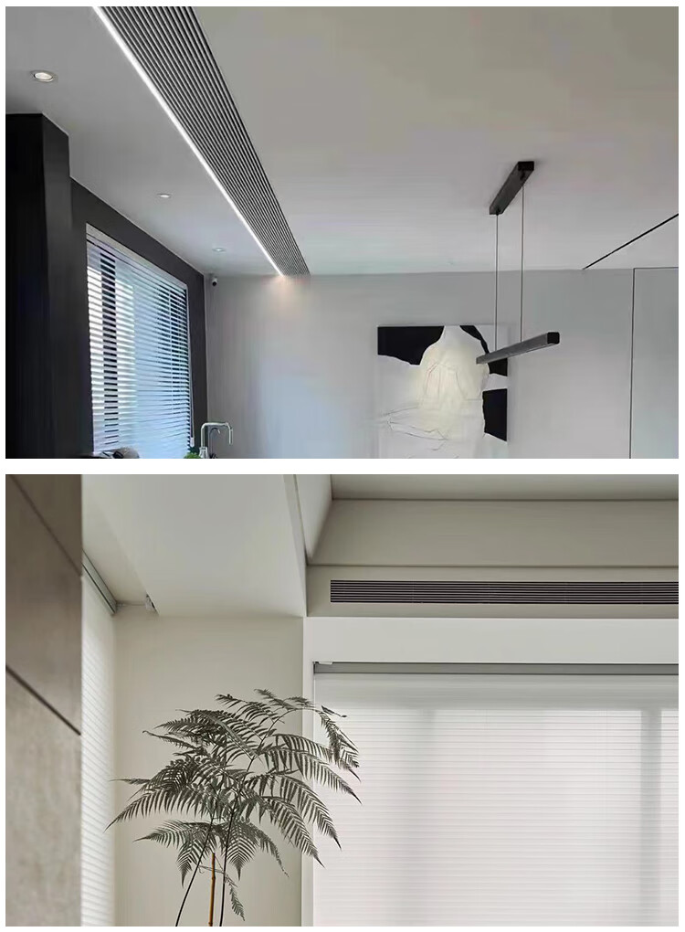 定制中央空调出风口格栅加长极窄极简窄边百叶abs回风口黑色线性 多款