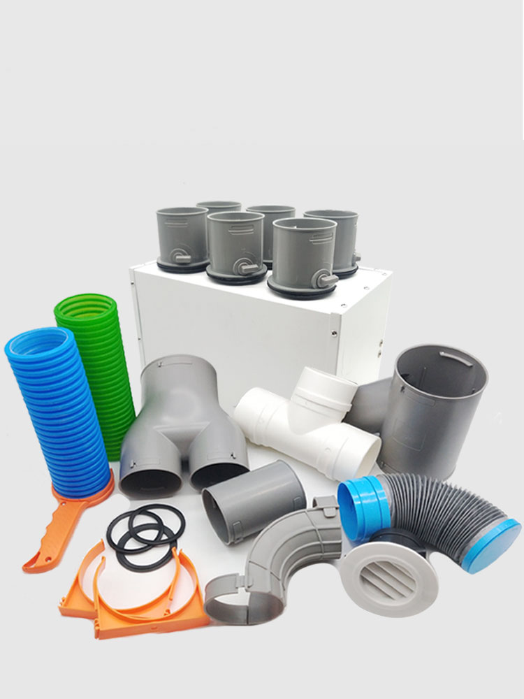 管道pe管末端软连接新风配件新风pe管75110消音软连接Φ110mm末端搭配