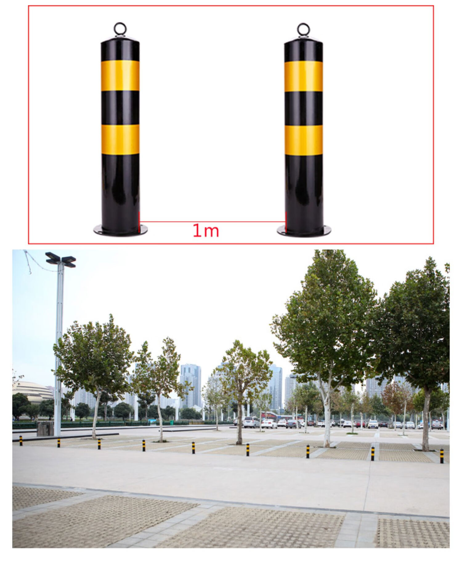 汽车停车桩车位桩立柱停车位锁地锁路障柱固定占位挡防撞柱阻车器50cm