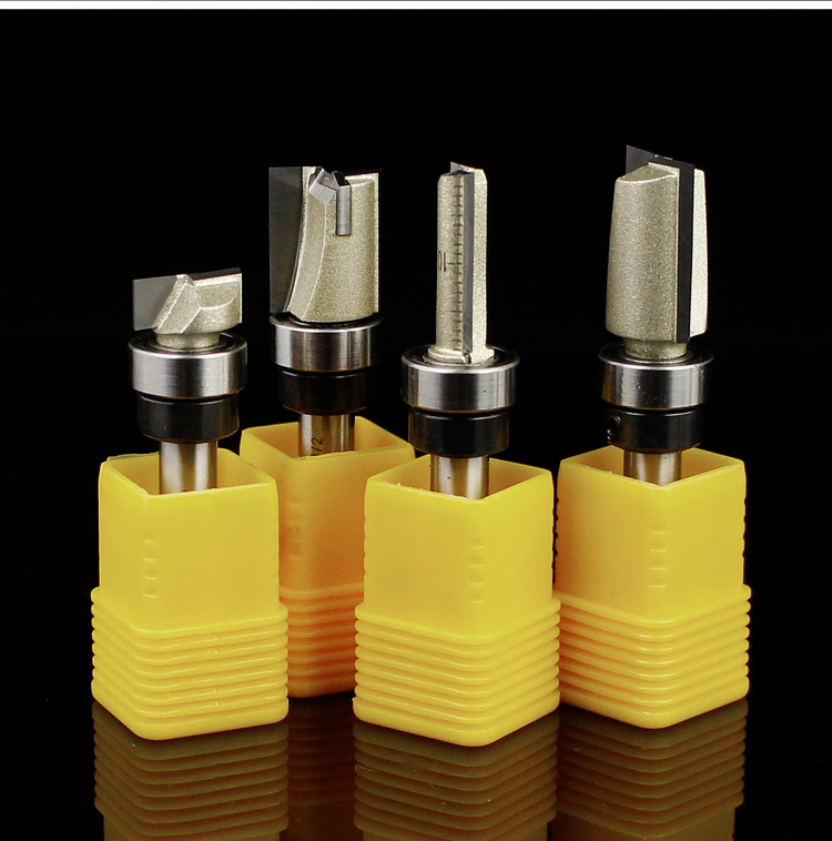 定制雅登刀具柄带轴承修边刀柄附培林刀木工修边机刀头电木铣滚珠直刀