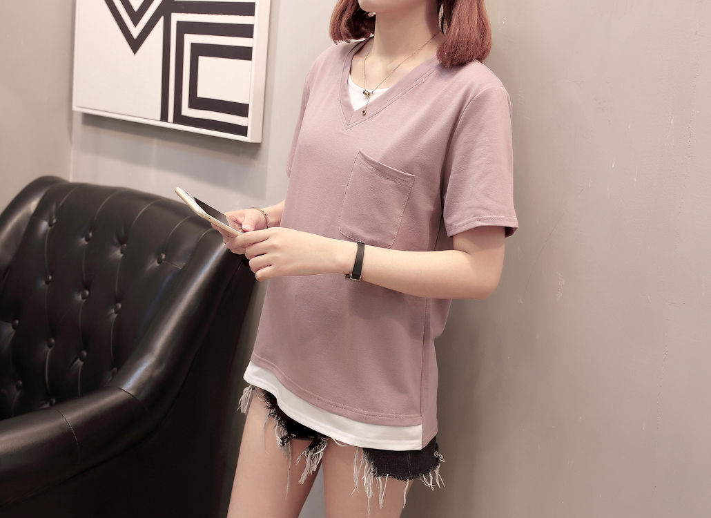 贝蕾曼短袖t恤女2020夏韩版新款大码女装洋气胖妹妹宽松上衣遮肚子藏