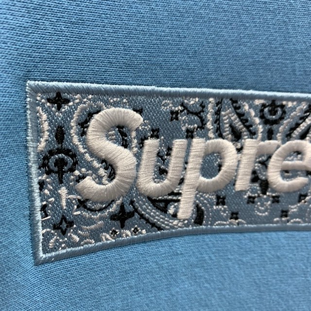 潮牌supreme联名19fw bandana box logo腰果花刺绣连帽卫衣帽衫德柏奇