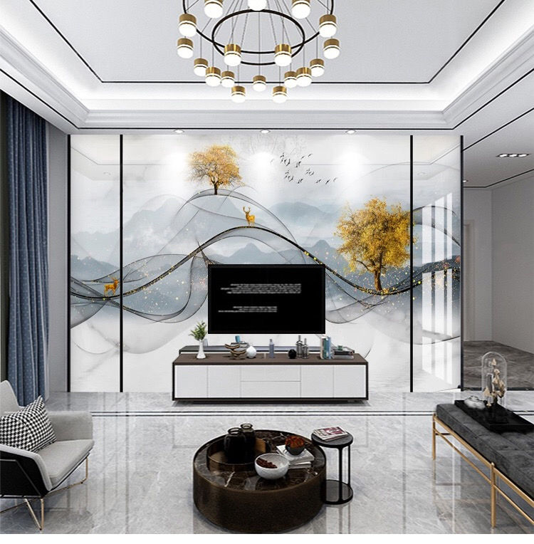 竹木纤维电视背景墙18d立体集成墙板客厅卧室现代简约定制中式 款22