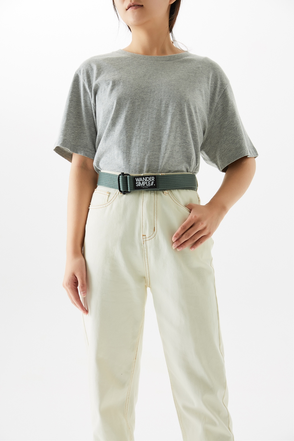 美特斯邦威帆布腰带新款男女同款时尚韩版潮流帅气青少年男裤带 灰色