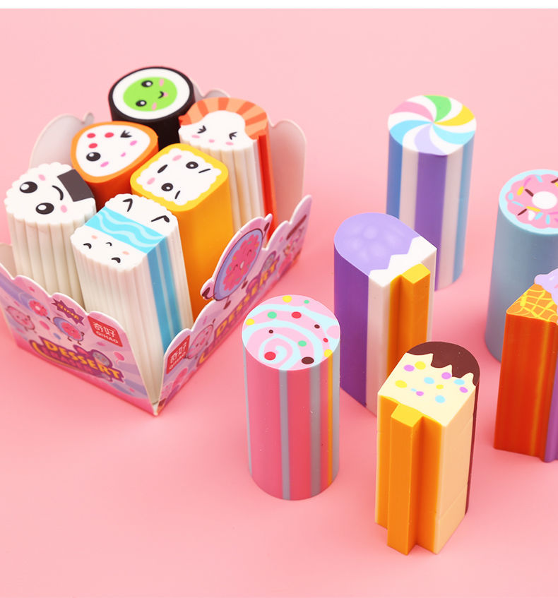 儿童可爱可切橡皮卡通甜点寿司动物汉堡橡皮擦小学生六一橡皮 【寿司