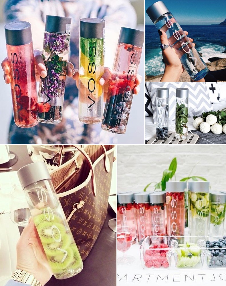 挪威原装进口芙丝(voss)含气天然矿泉水气泡水玻璃瓶饮用水纯净水